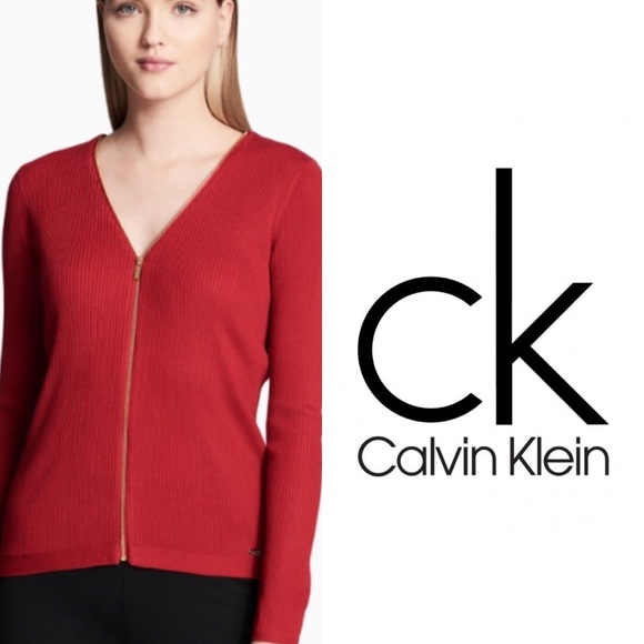 Calvin Klein Sweaters - ❌SOLD❌ Calvin Klein Ribbed Full Zip Up Cardigan
